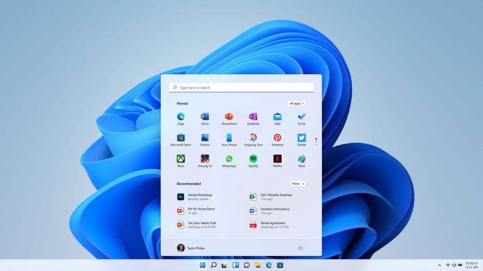 Пуск Windows 11