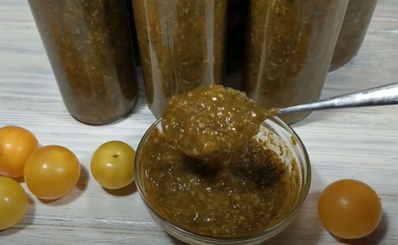 Рецепт вкусного ткемали на зиму. Алыча соус ткемали. Ткемали сливово-абрикосовый. Ткемали из желтой алычи
