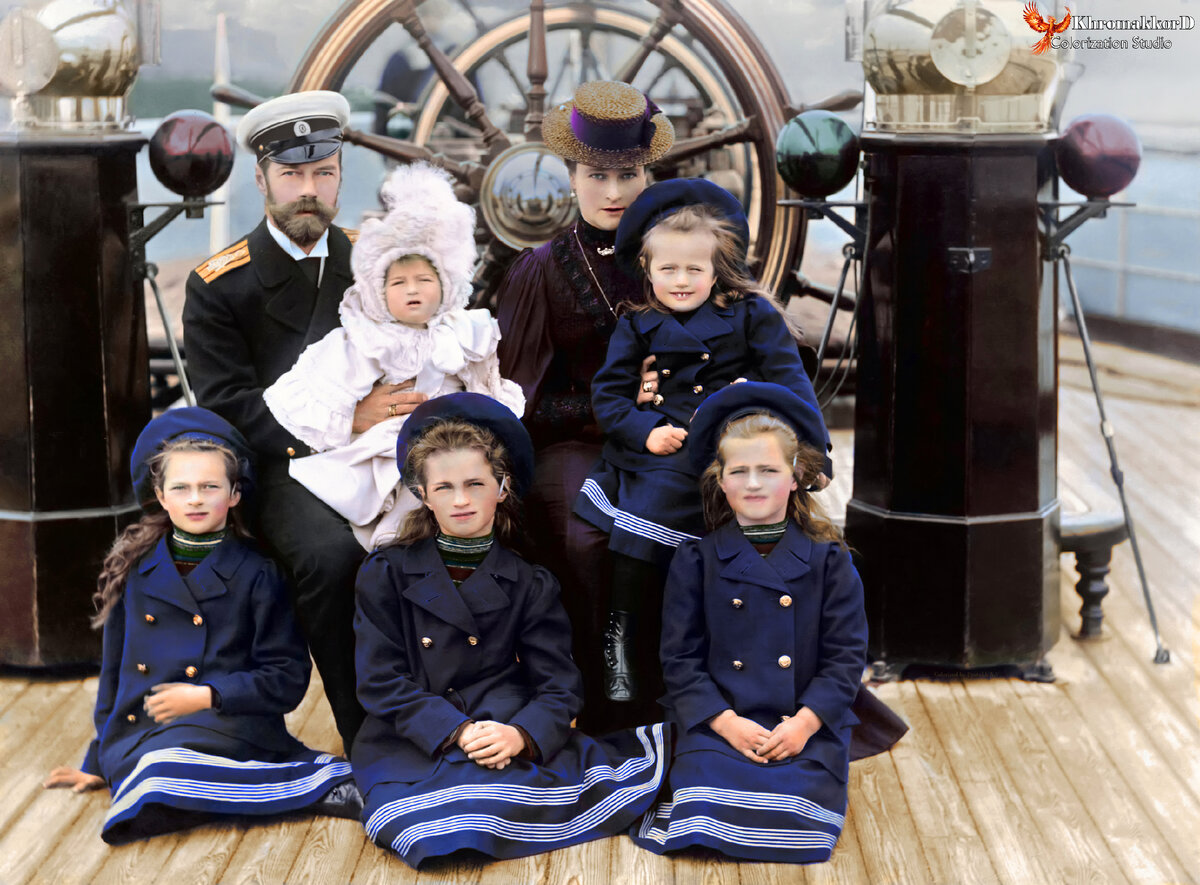 Царская Семья на борту яхты, 1905 год.