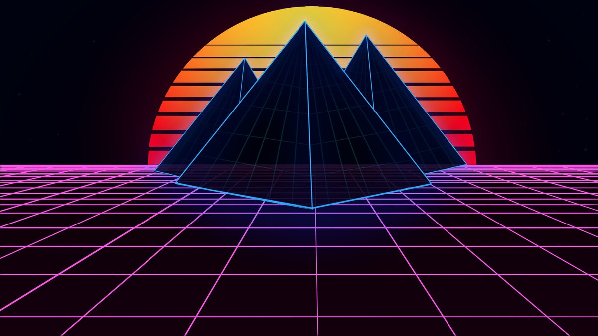 Источник: https://get.wallhere.com/photo/synthwave-digital-art-pyramid-Retrowave-1668427.jpg