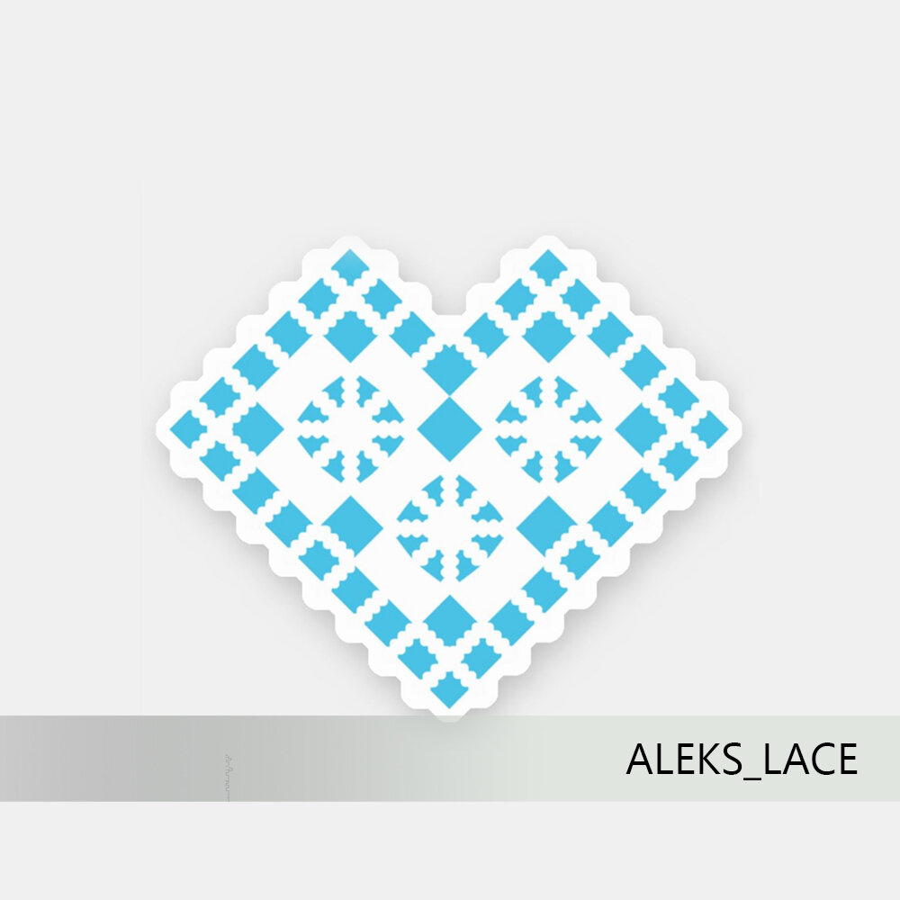 Наклейка, узор с имитацией кружева в технике пунчетто, декабрь 2021 года