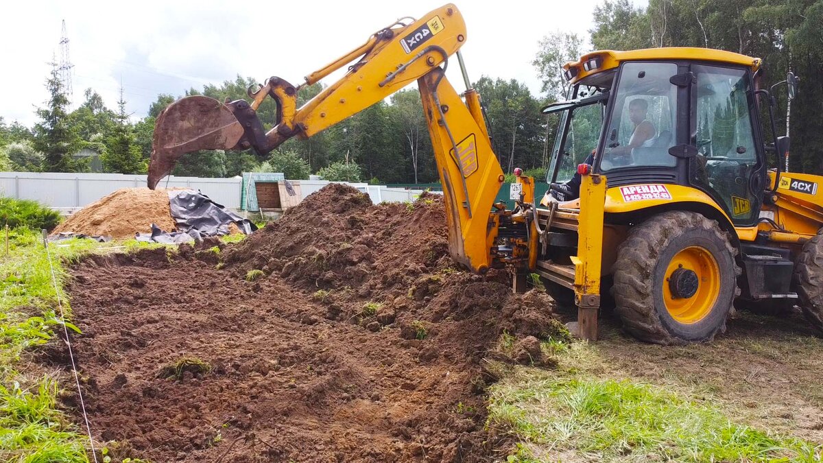 выемка грунта под котлован фундамента