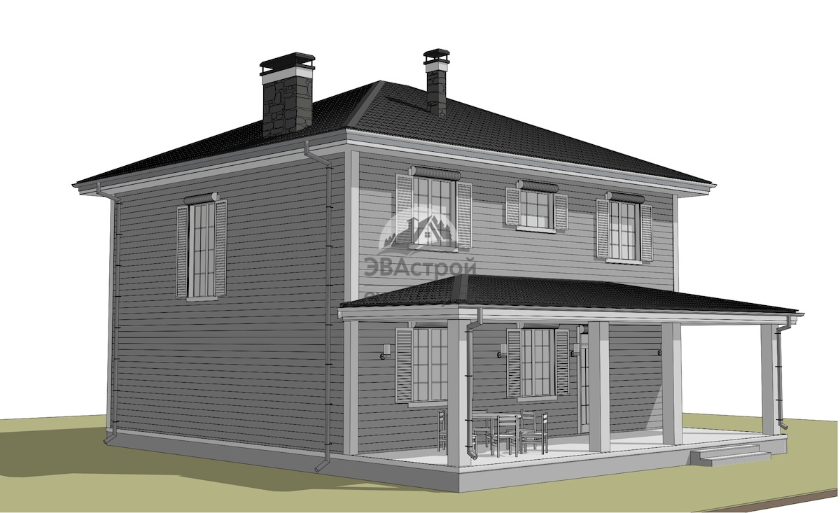 Проект двухэтажного дома 207 м2 из газобетона с террасой | ЭВАстрой | Дзен