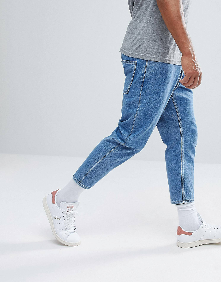 Широкие укороченные джинсы мужские