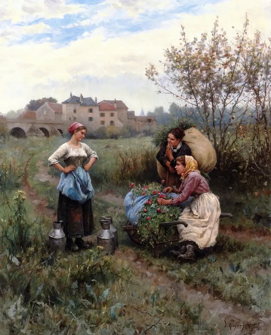 Реализм. Дэниел Риджуэй Найт. "Крестьяне, завтракающие в поле".