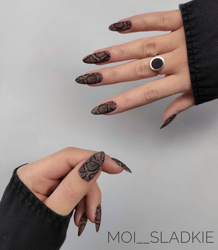 Дизайн ногтей змеиная кожа