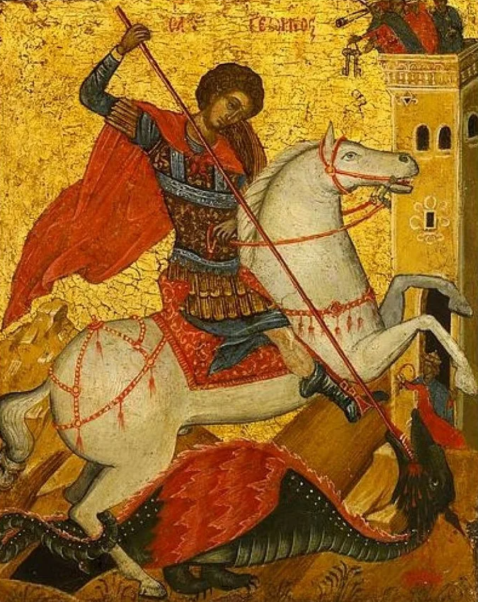 Икона Святого Георгия Победоносца «Чудо Георгия о змие».