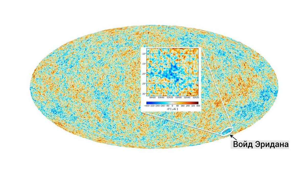 Войд Эридана на карте Вселенной. Источник: wikipedia