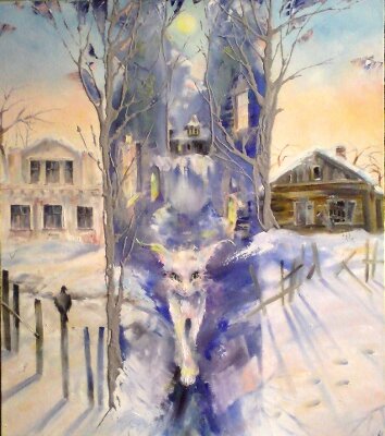 Мочалова Ольга БЕЛАЯ ПАМЯТЬ. РОМАНОВ-ГРАД 80х70 х/м/гипс 2011 Коллекция автора Москва