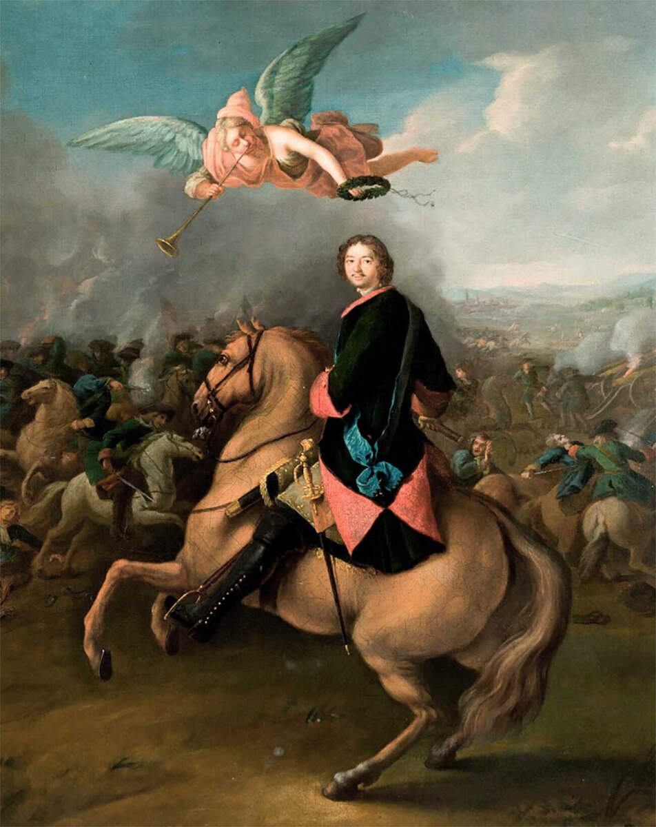 И.-Г. Таннауер. Петр I в Полтавской битве. 1724 год