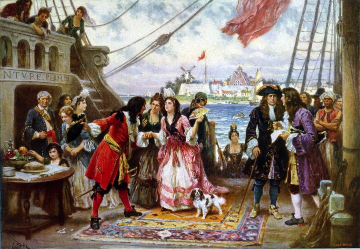 Капитан Кидд в порту Нью-Йорка, изображение для иллюстрации
