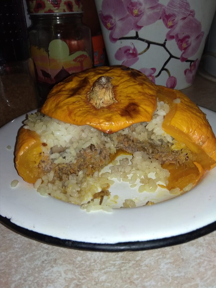А это снова тыква с мясом, которую мы ели на днях. Вдруг кто не видел 