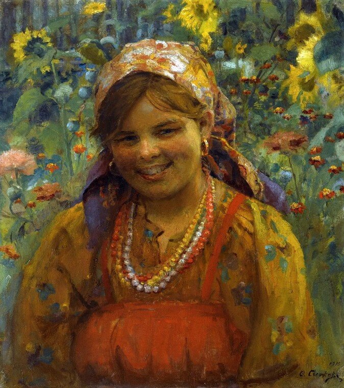 Улыбающаяся девушка. 1910 год. Федот Сычков. 