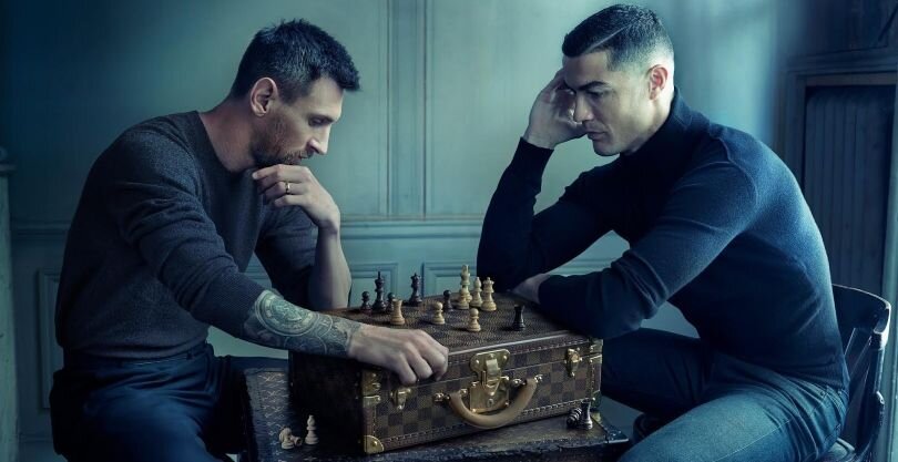 Рекламная компания Louis Vuitton. Лео Месси и Криштиану Роналду.