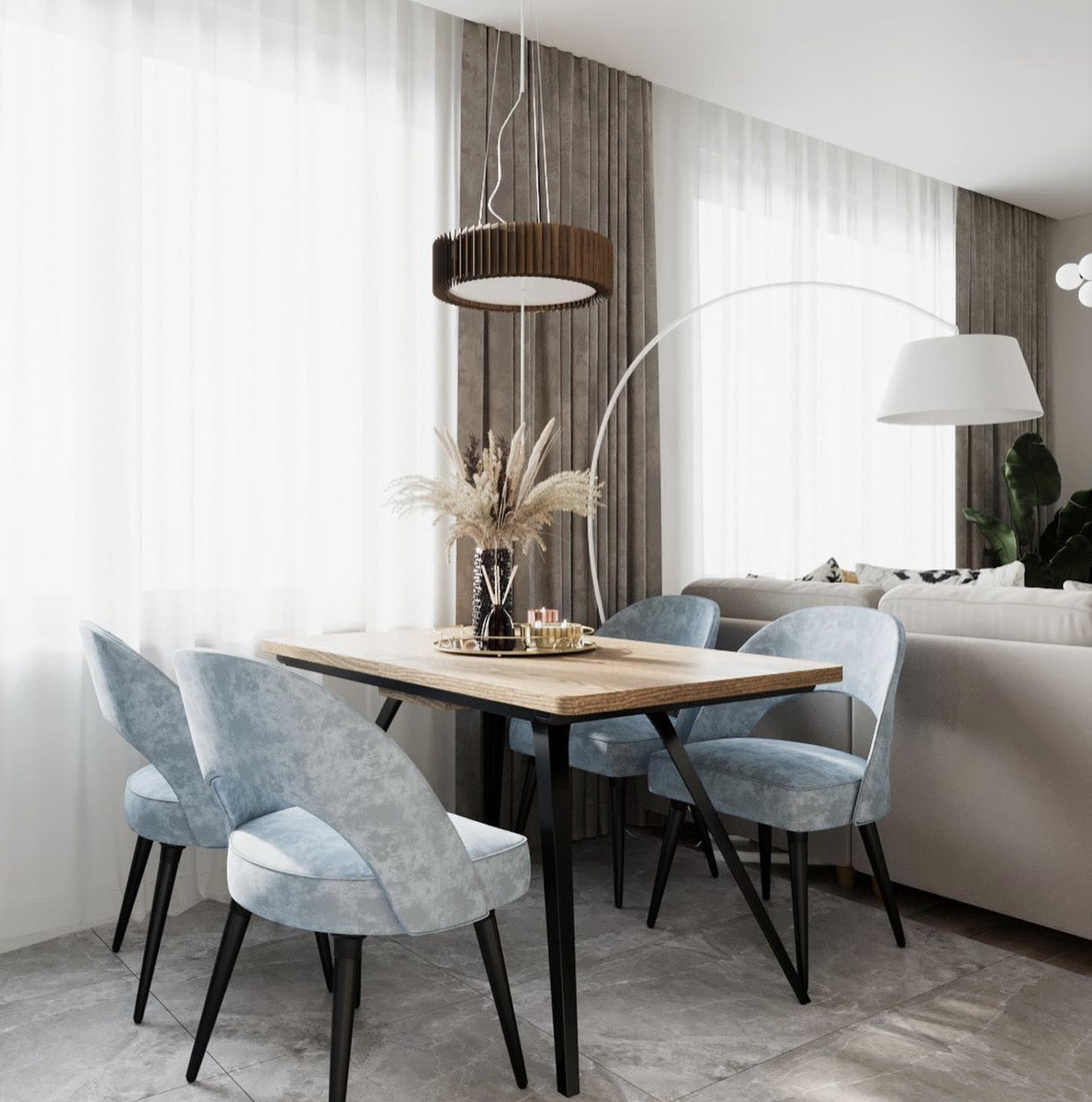 Фото проекта студии дизайна интерьеров 2ADesign. Люстра на фото — WOODLED ROTOR Chandelier M 