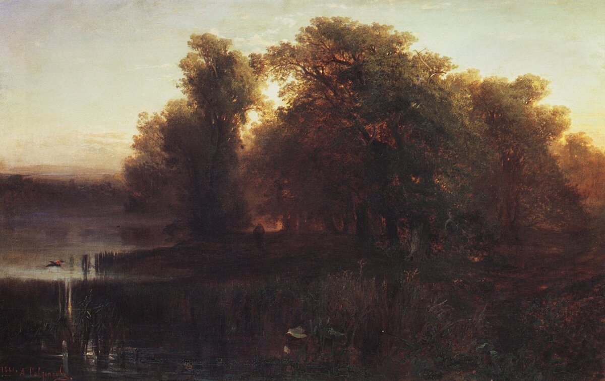 Вечерний пейзаж. 1861 год. Алексей Саврасов.