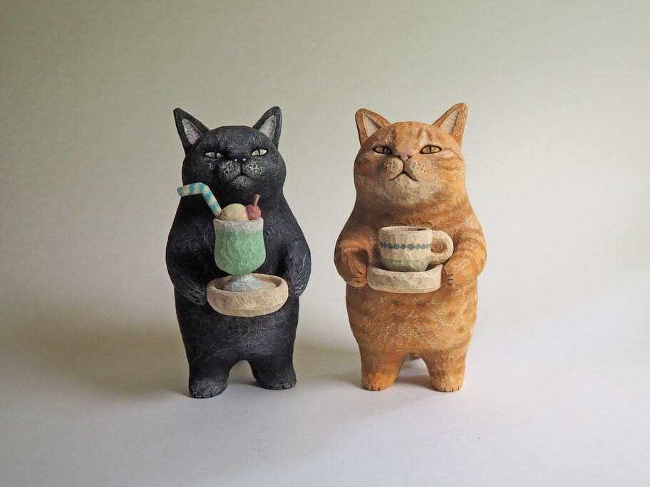 Любители и почитатели котиков, посвящаю этот пост вам :) Широ Мофусан (@shiro_mofusan) — японский художник, который создает милых и очаровательных кошек из дерева, уделяя особое внимание их мимике.-8-3