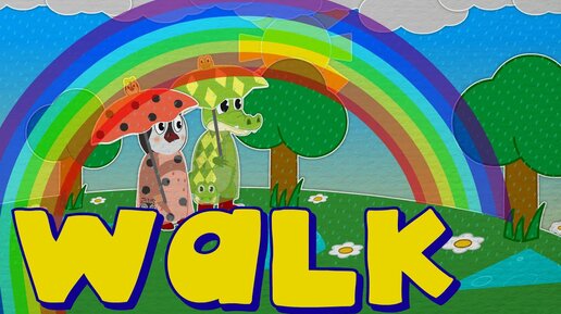 Walk | Walking Song | Walk Song | Pingi & Kroki Lessons & Karaoke 🐧🐊