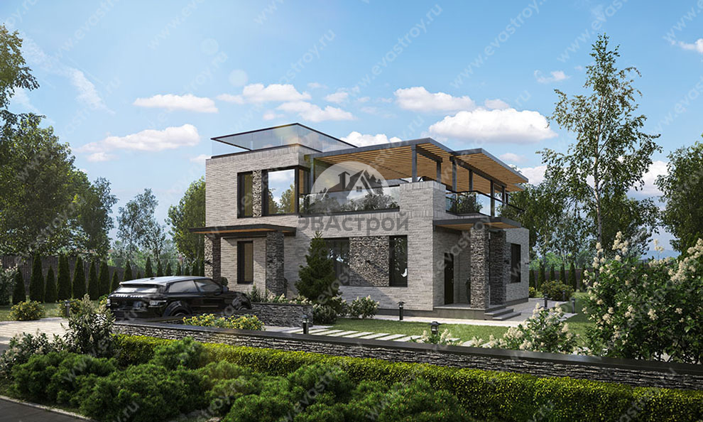 Вид на главный и правый фасады. Источник изображения: Дзен-канал "ЭВАстрой"