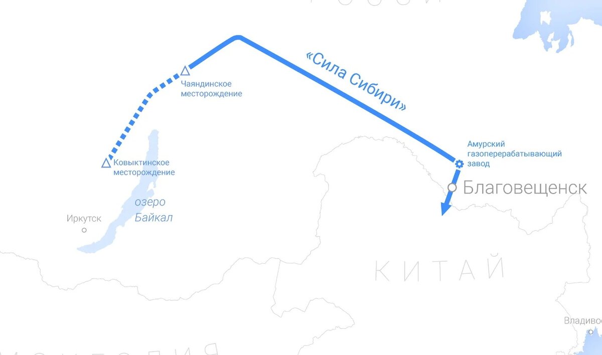 Схема газопровода сила сибири