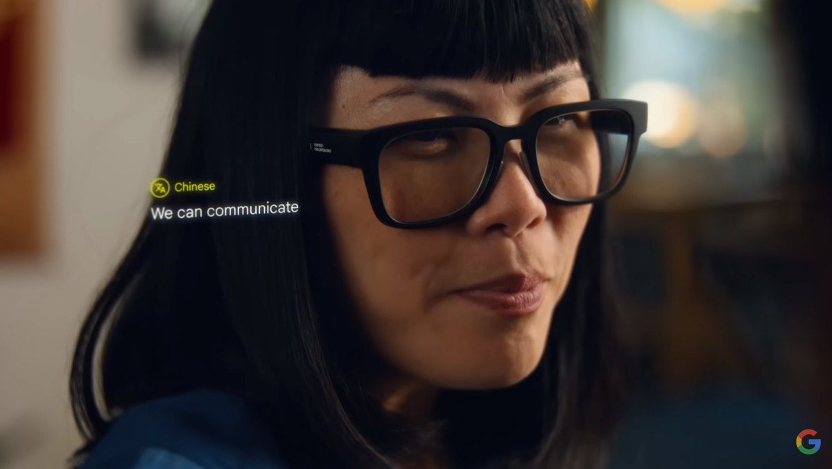    Прототип очков дополненной реальности, представленный на конференции Google I/O 2022презентация Google