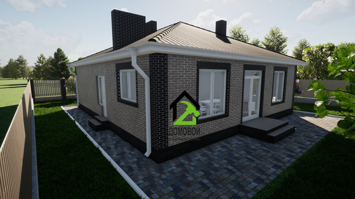 Одноэтажный дом с 3 спальнями - один из лучших проектов! Расчёт цены ...