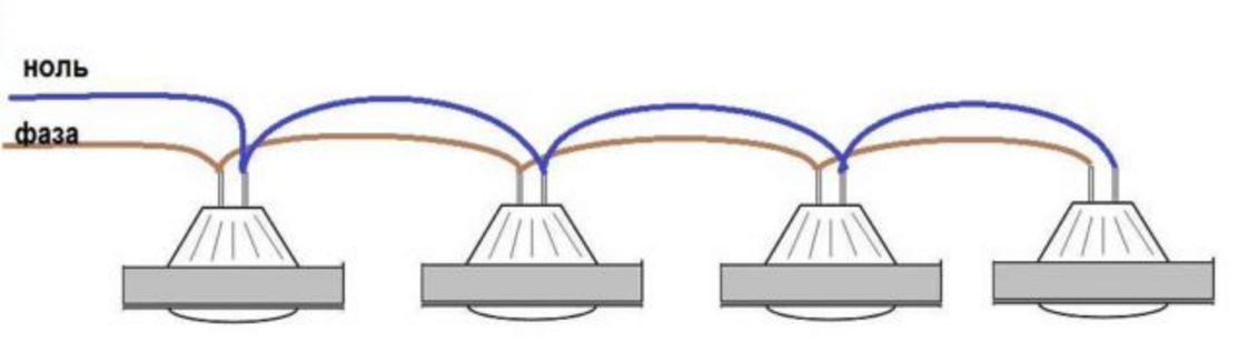 Правильное подключение точечных светильников
