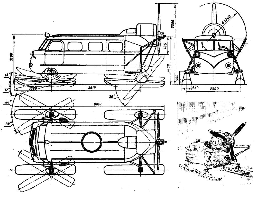 Габариты и основные размеры Ка-30