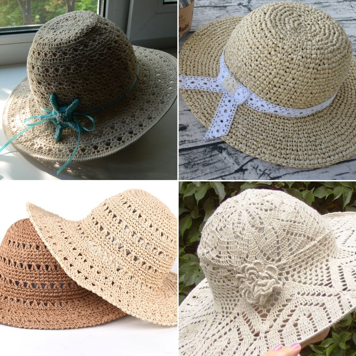 Связать летнюю шляпу. Шляпка Коко Шанель рафия. Летняя шляпа крючком. Вязаные летние шляпки для женщин.