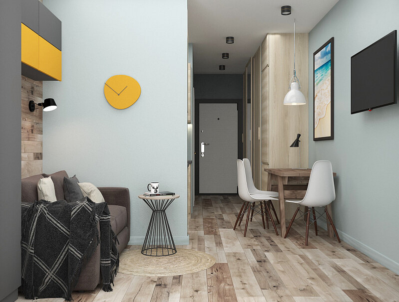 Дизайн интерьера кухни-гостиной, компания Домострой