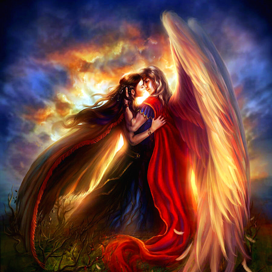 Не разумный ангела в танце с демоном. Влюбленный ангел. Ангел и демон. Фэнтези любовь. Девушка демон.
