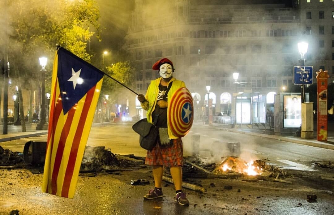 Протесты в Барселоне, октябрь 2019 г.