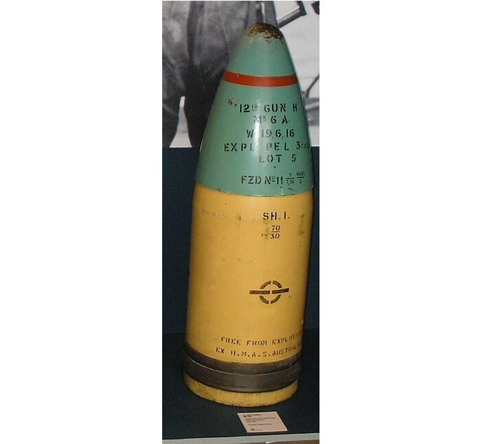 Британский 12-дюймовый бронебойный снаряд Mk 6A с заполнением шеллитом