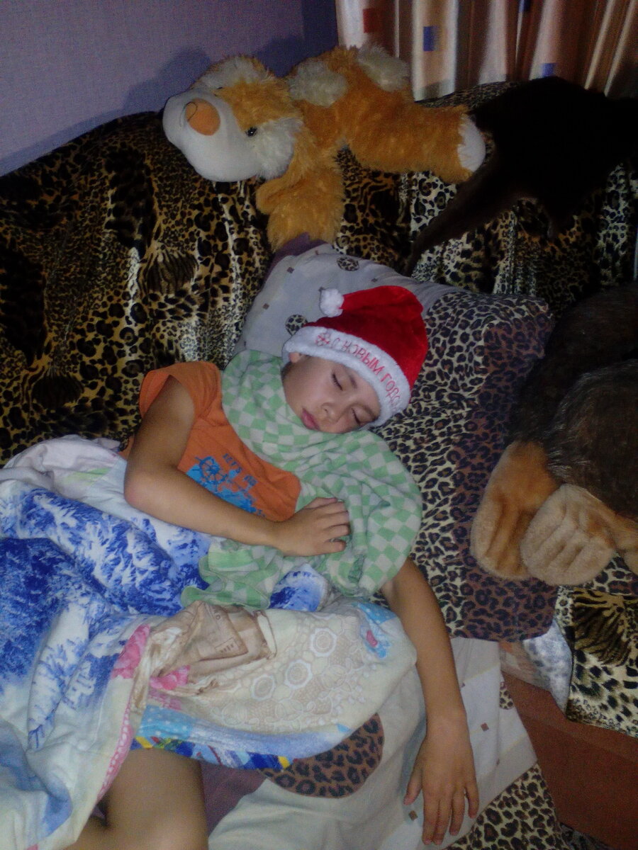 Уснул там, где сон догнал. 