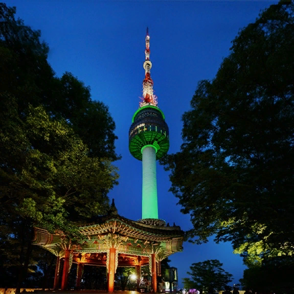                                                      Ночной вид башни Seoul N-Tower