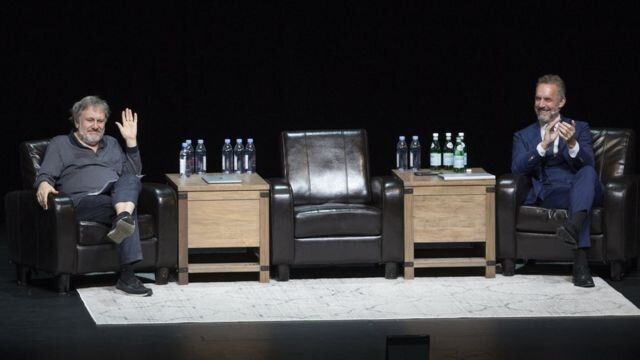   Славой Жижек и  Джордан Питерсон   в Sony Center for the Performing Arts в Торонто