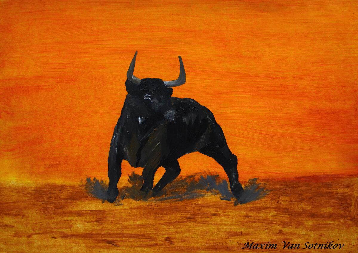 Картина маслом Бык. Художник Maxvans.