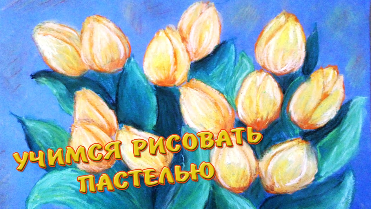 Рисуем букет тюльпанов сухой пастелью