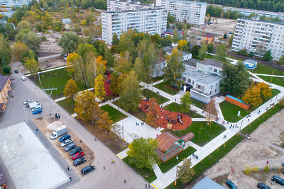    Торжественное открытие сквера после благоустройства в деревне Давыдово © Пресс-служба Министерства благоустройства Московской области