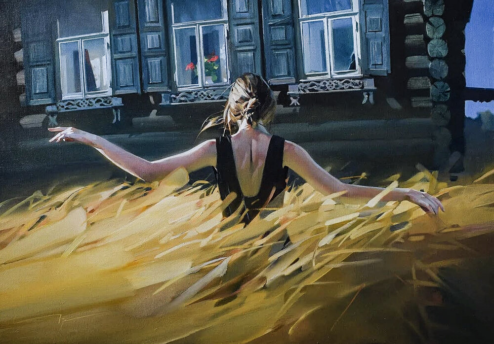 Алексей Чернигин "Возвращение". Источник: https://svistanet.com/hudozhniki-i-art-proekty/kartini-i-zhivopis/s-dobrym-utrom-lyubimaya-xudozhnik-aleksej-chernigin.html