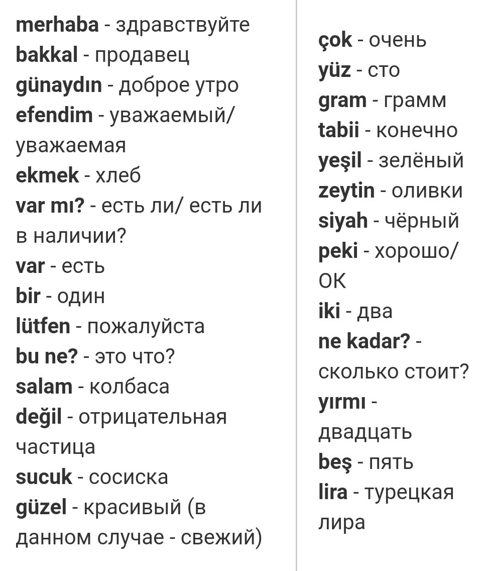 Словарик к диалогу