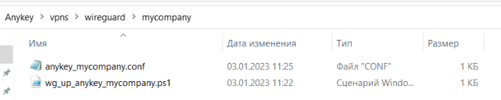 Расположение созданных файлов и путь к ним