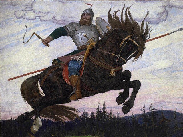 Богатырский скок. Картина Виктора Васнецова. 1914 год