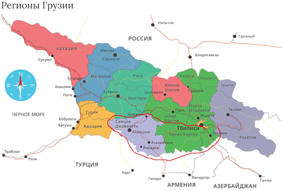 Карта границ турции и грузии