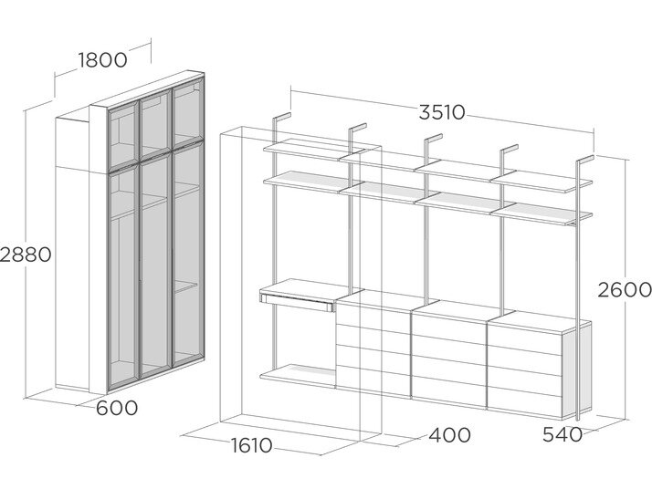 Размеры стеллажей 
