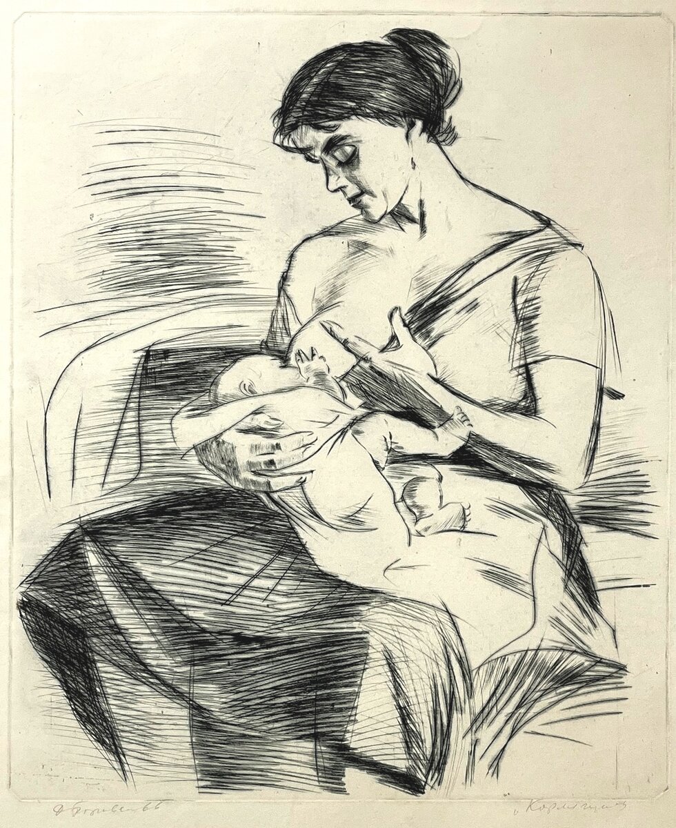 Давид Боровский. Кормящая. 1966. Бумага, офорт. Работа из собрания Музея Актуального Реализма