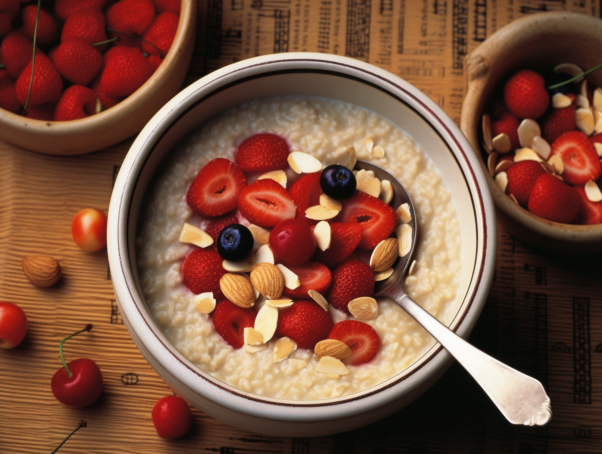Овсянка с орехами и ягодами