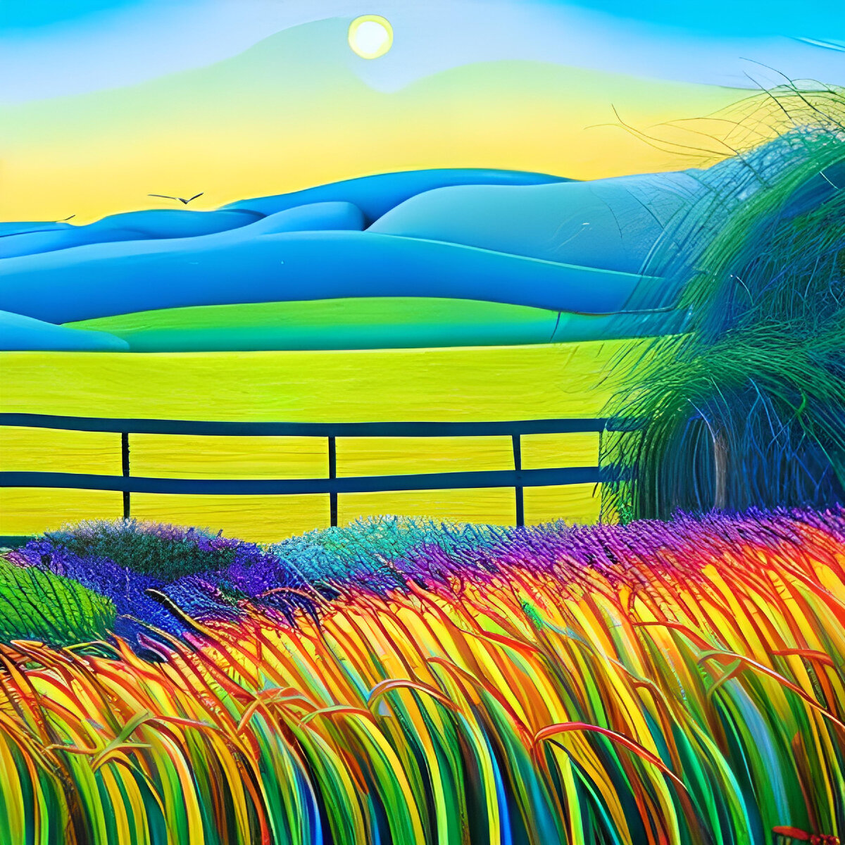 Иллюстрация дизайнера Ирины Одарчук Паули Цветущая высокая трава