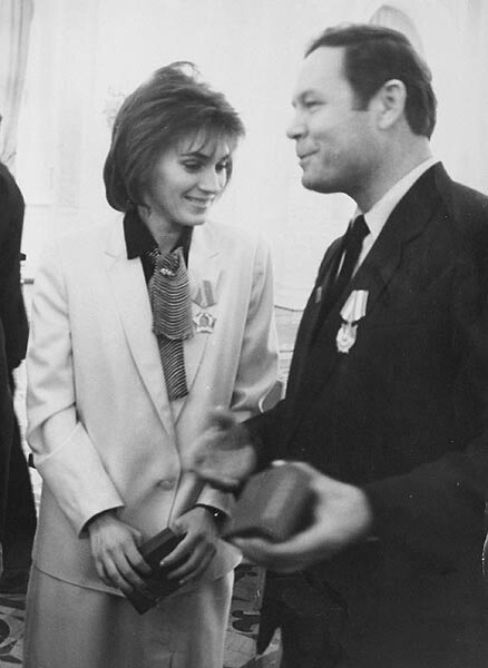 Кавалер ордена "За личное мужество" Наталья Ефимова после вручения награды в Кремле.