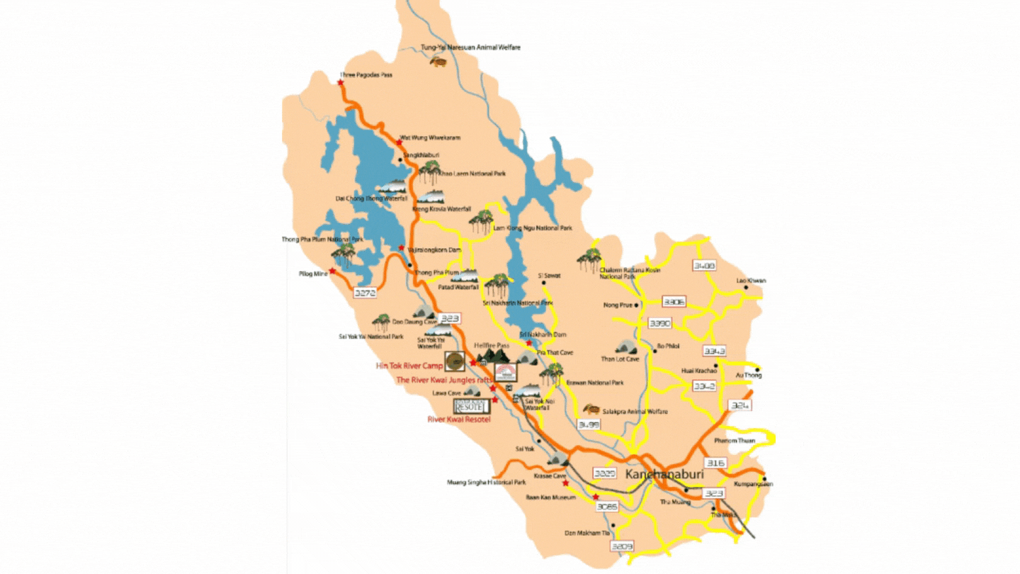 Наш маршрут по провинции Канчанабури